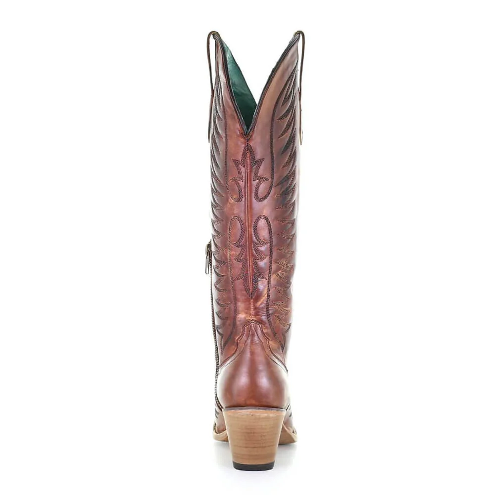 Corral Womens Cognac Brown Embroidered Western Boots - E1570 - Image 3
