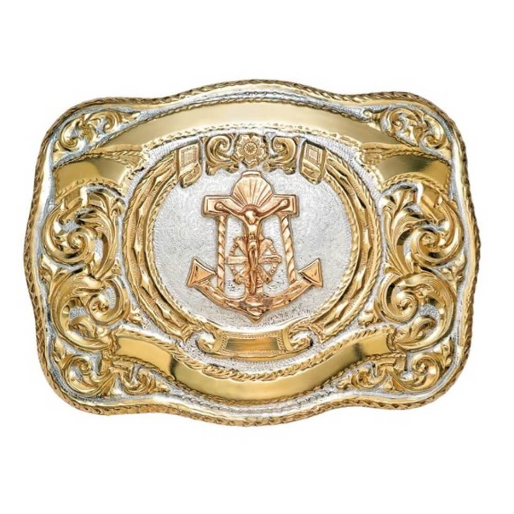 Crumrine Mens Anchor Cross Belt Buckle - C09912