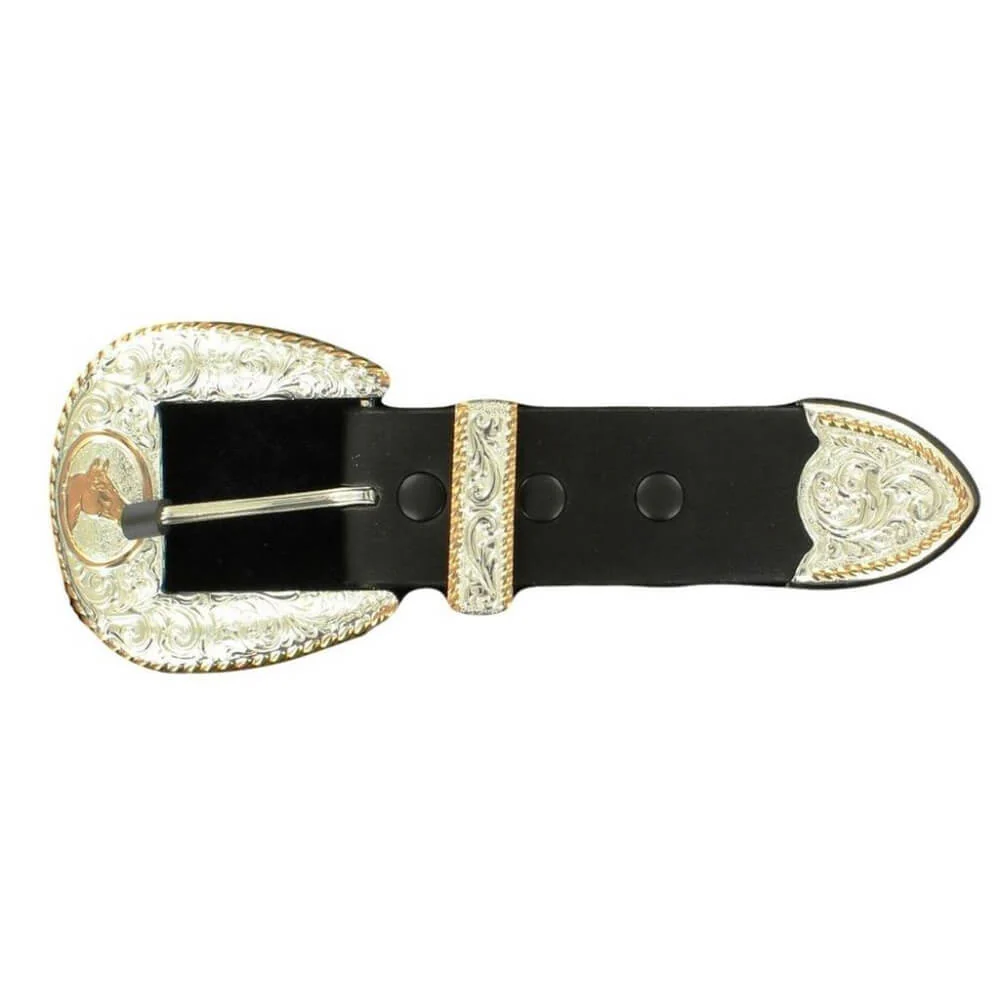 Crumrine Mens Quarter Horse Silver Belt Buckle - C02673