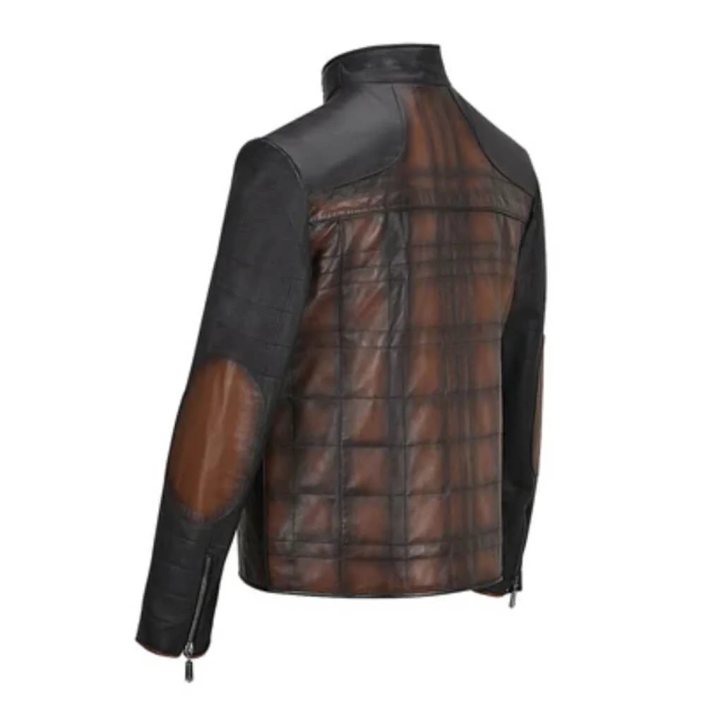 Cuadra Mens Hand-Shaded Finish Leather Jacket Brown - JC176 - Image 5