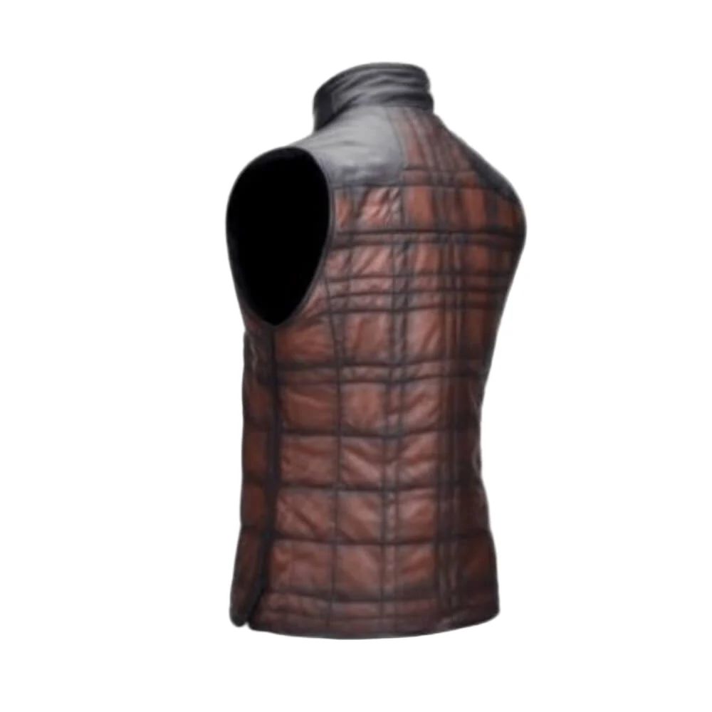 Cuadra Mens Zipper Vest Brown - JC105 - Image 6