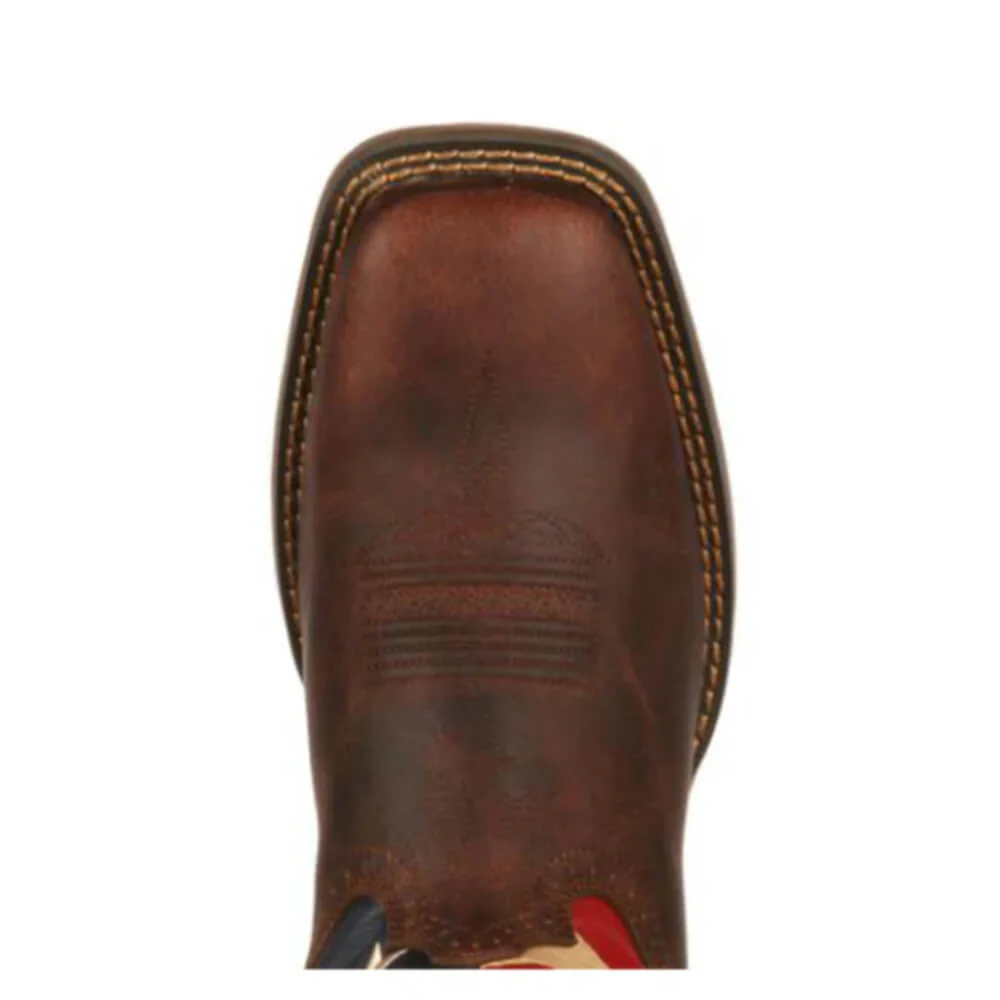 Durango Lil' Boys Flag Western Boots Brown - DBT0159 - Image 3