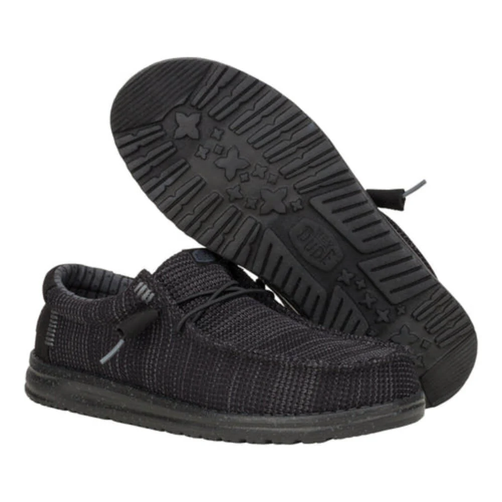 Hey Dude Mens Wally Stretch Sox Shoes Black - 41898-060 - Image 2