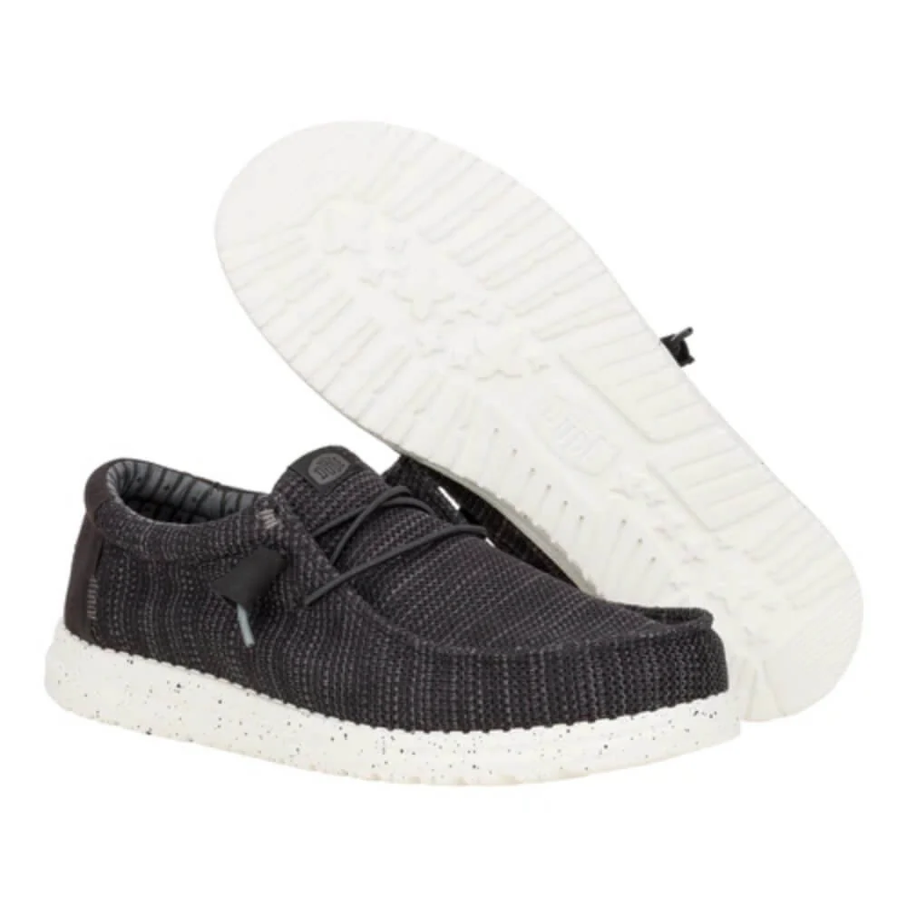Hey Dude Mens Wally Stretch Sox Shoes Black/White - 41898-066 - Image 2