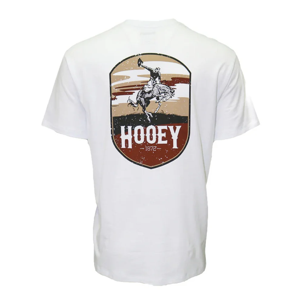 Hooey Mens "Cheyenne" Pocket T-Shirt White w/Tan/Cream/Brown - HT1688WH - Image 2