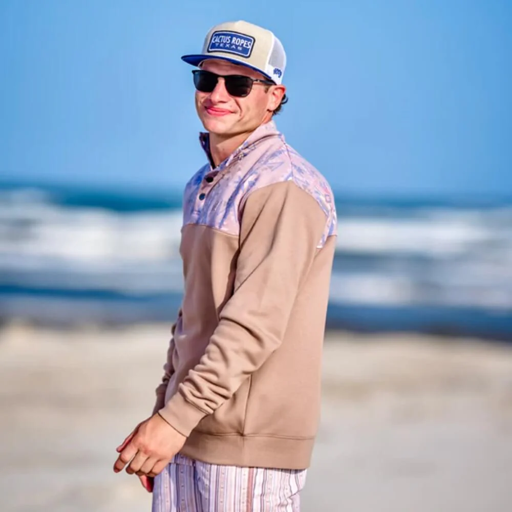 Hooey Mens "CR124" Cactus Ropes Cap Cream/Blue - CR124