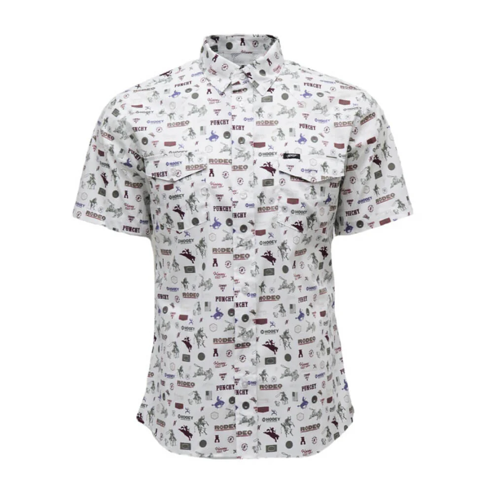 Hooey Mens "Maverick" Button Up Shirt White w/Rodeo Print - HT2624WHPR - Image 2