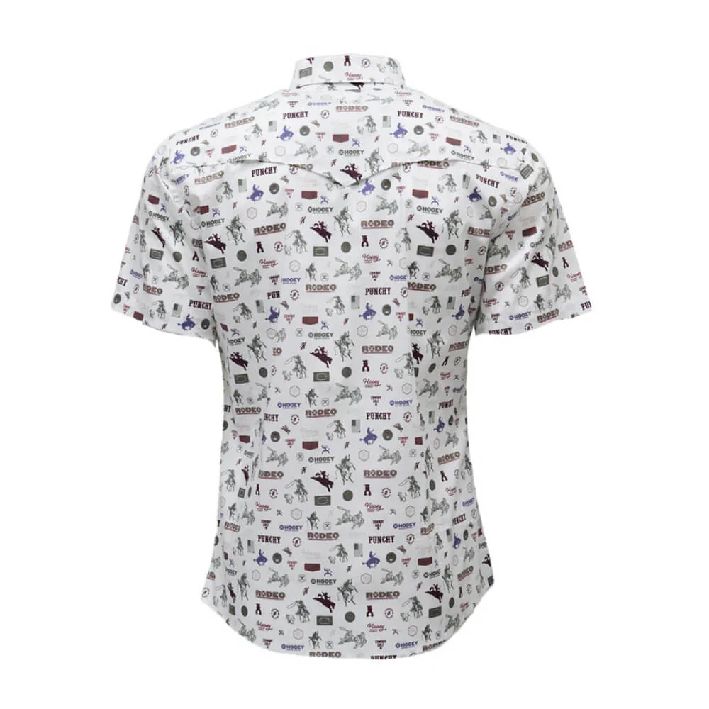 Hooey Mens "Maverick" Button Up Shirt White w/Rodeo Print - HT2624WHPR - Image 3