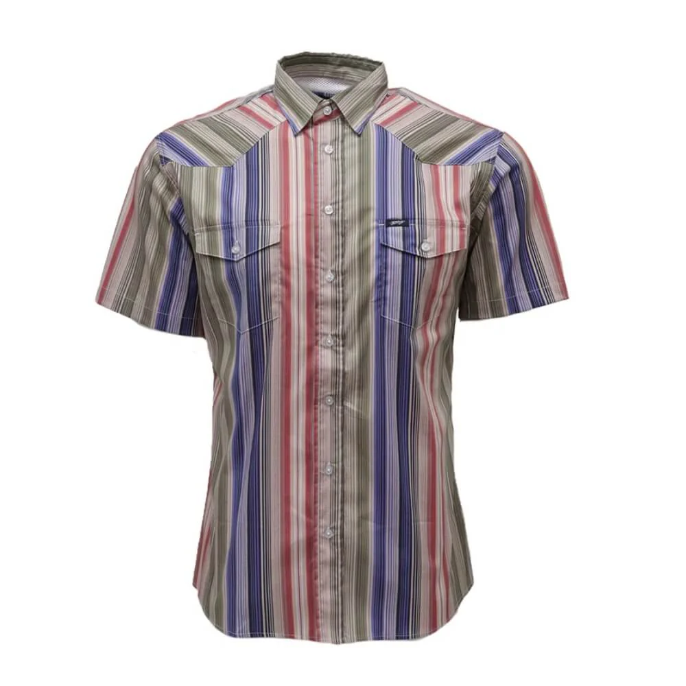Hooey Mens "Maverick" Short Sleeve Button Up Shirt Tan/Multicolor - HT2624TNST - Image 2