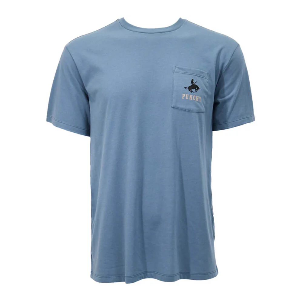 Hooey Mens "Ranchero" T-Shirt Dark Denim w/Tan - PT1648DE - Image 2