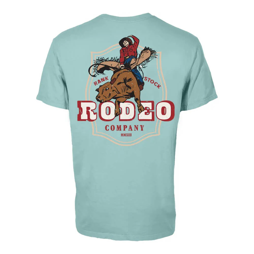 Hooey Mens "Rank Rodeo Co" T-Shirt Light Blue - RT2604LTBL