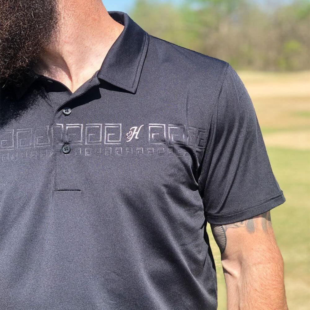 Hooey Mens "The Weekender" Polo Shirt Black - HP001BK - Image 2