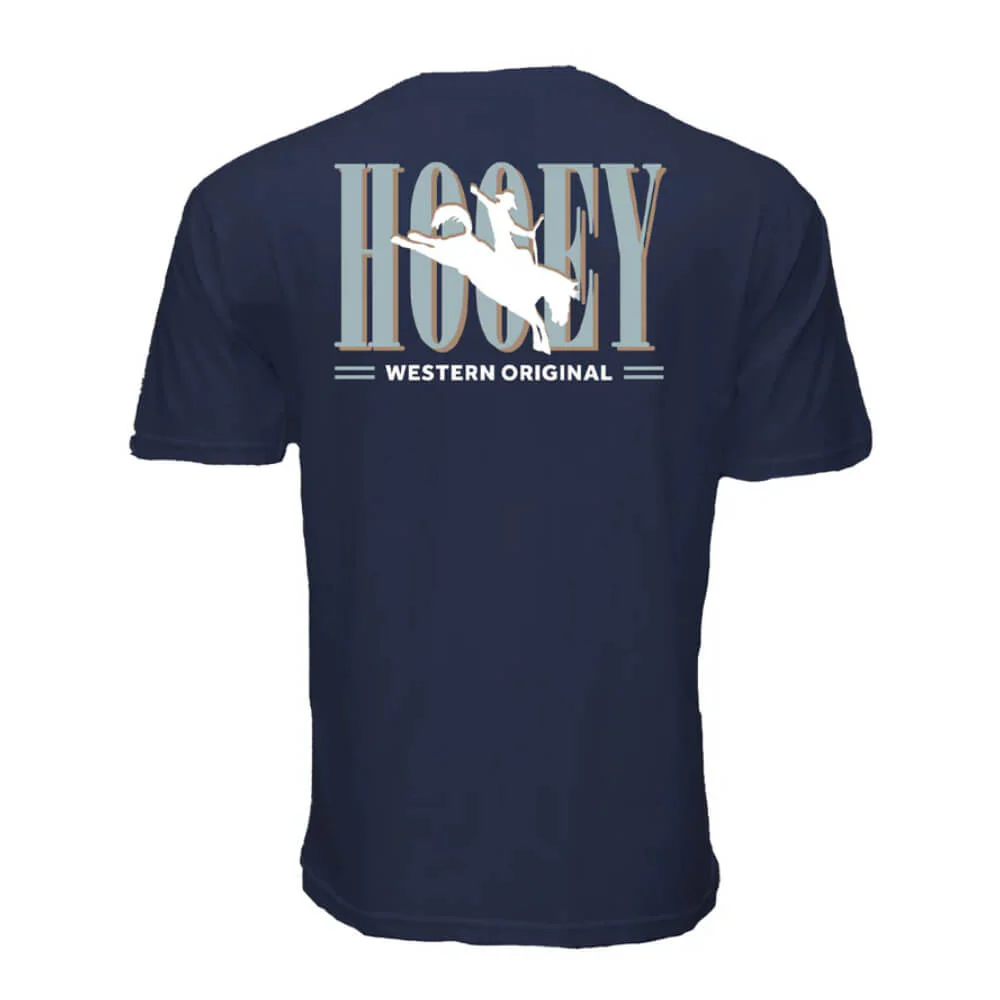 Hooey Mens "Wild Ride" T-Shirt Blue/Light Blue - HT1911NV