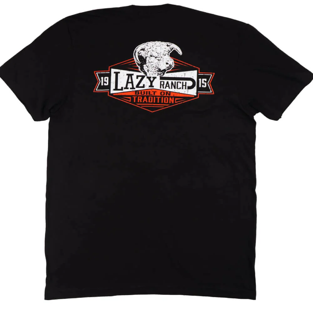 Lazy J Mens Domino Short Sleeve T-Shirt Black - BLKDOMINO