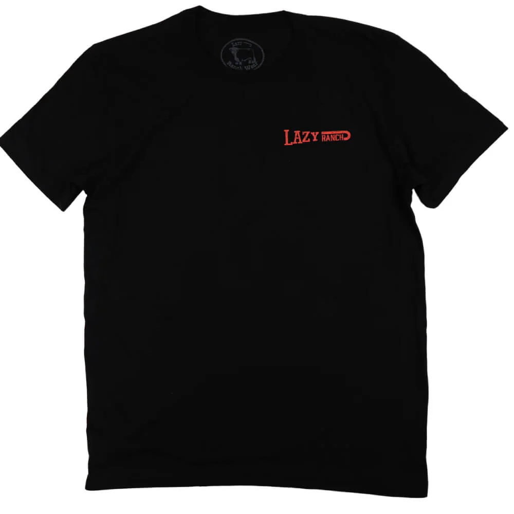 Lazy J Mens Domino Short Sleeve T-Shirt Black - BLKDOMINO - Image 2