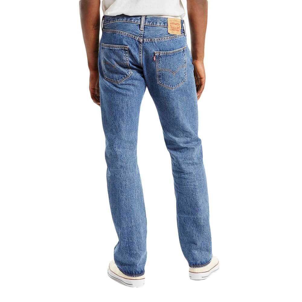 Levi's Mens 501 Original Fit Jeans Medium Stonewash - 005010193 - Image 3