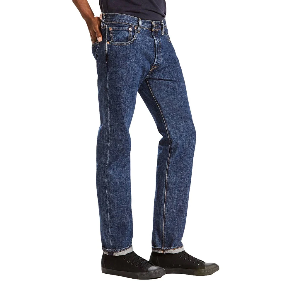 Levi's Mens 501 Original Fit Jeans Dark Stonewash - Dark Wash - 005010194 - Image 3