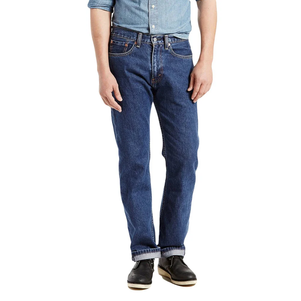 Levi's Mens 505 Regular Fit Jeans Dark Stonewash - Dark Wash - 005054886