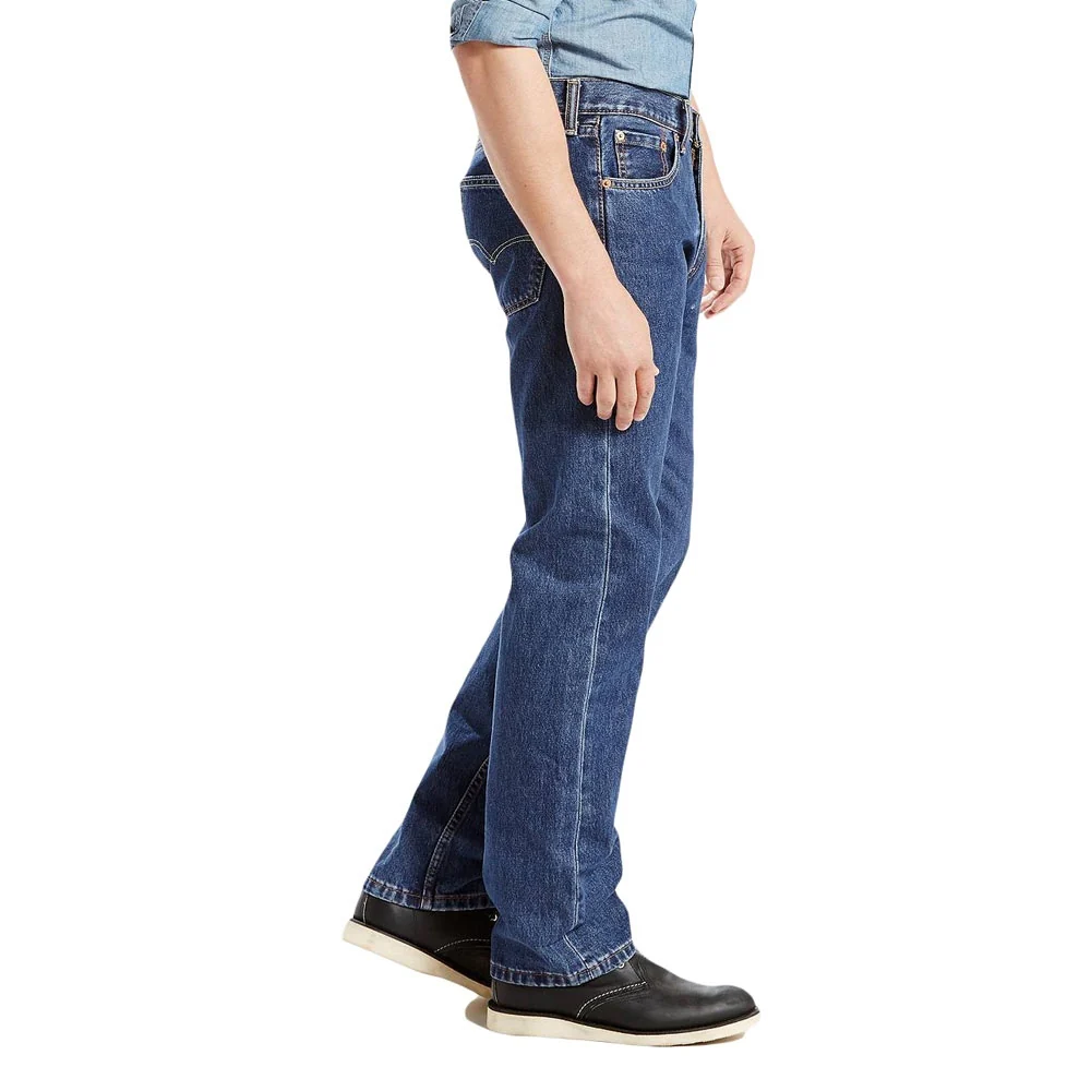 Levi's Mens 505 Regular Fit Jeans Dark Stonewash - Dark Wash - 005054886 - Image 3