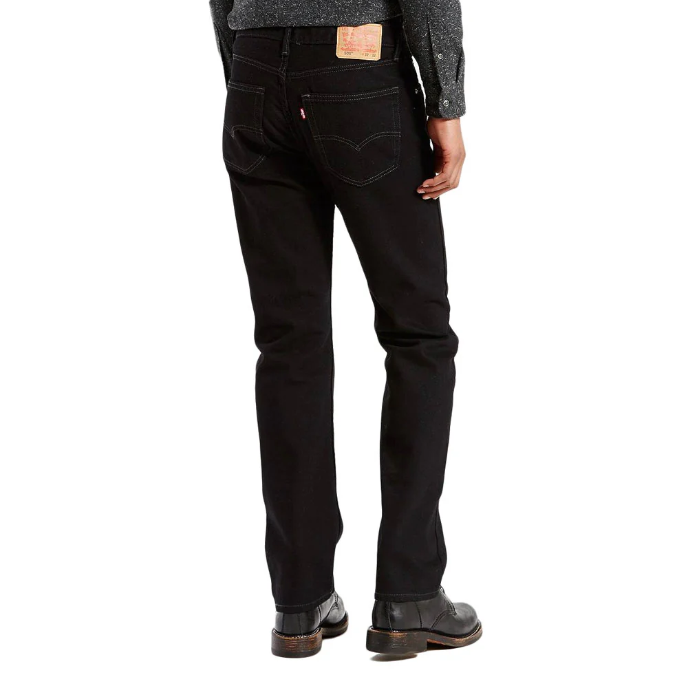 Levi's Mens 505 Regular Fit Jeans Black - 005050260 - Image 5