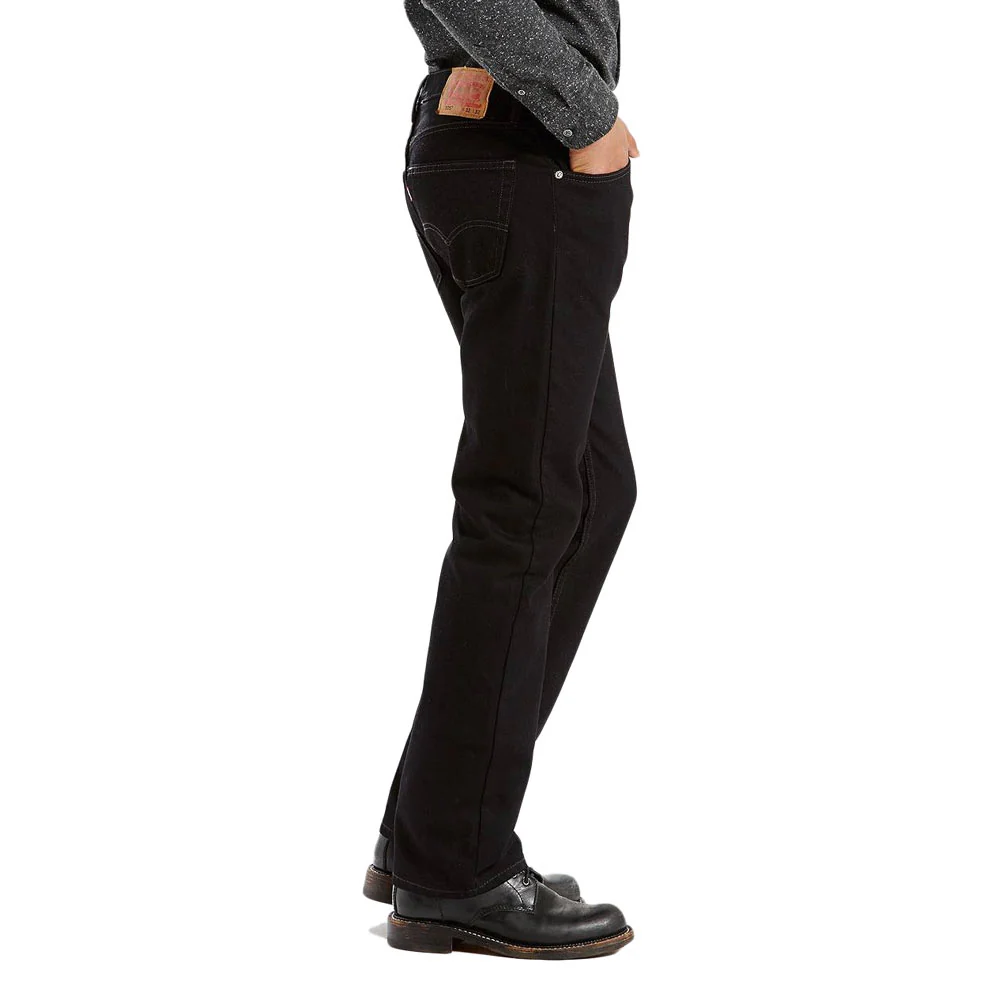 Levi's Mens 505 Regular Fit Jeans Black - 005050260 - Image 6