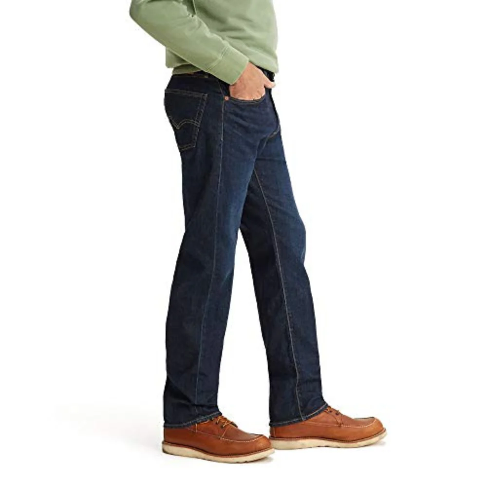 Levi's Mens 505 Regular Fit Jeans Nail Loop Knot - Dark Wash - 005052195 - Image 2