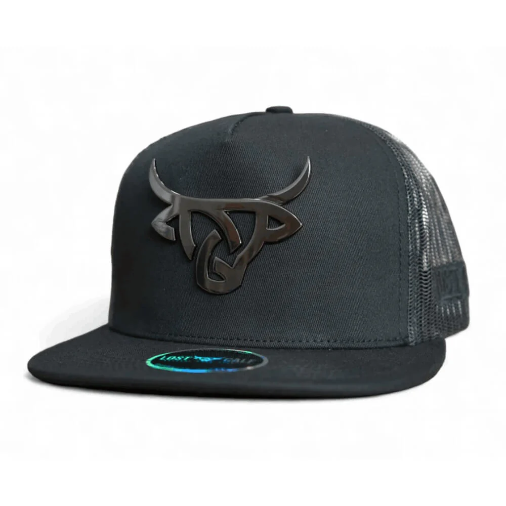Lost Calf Mens Blackout Iron Flat Cap Black - BLACKOUTIRON-LCF
