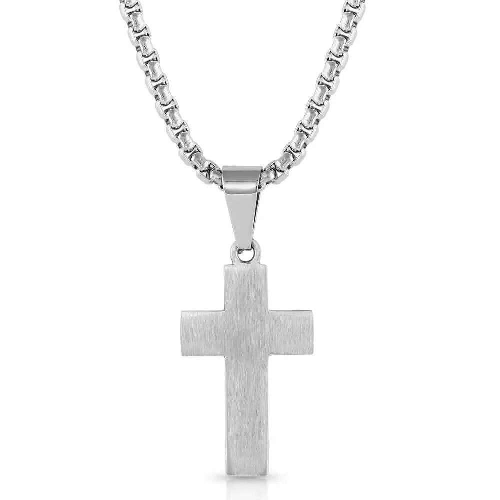 Montana Silversmiths Barbed Wire Cross Necklace Silver/Black - NC5602 - Image 2