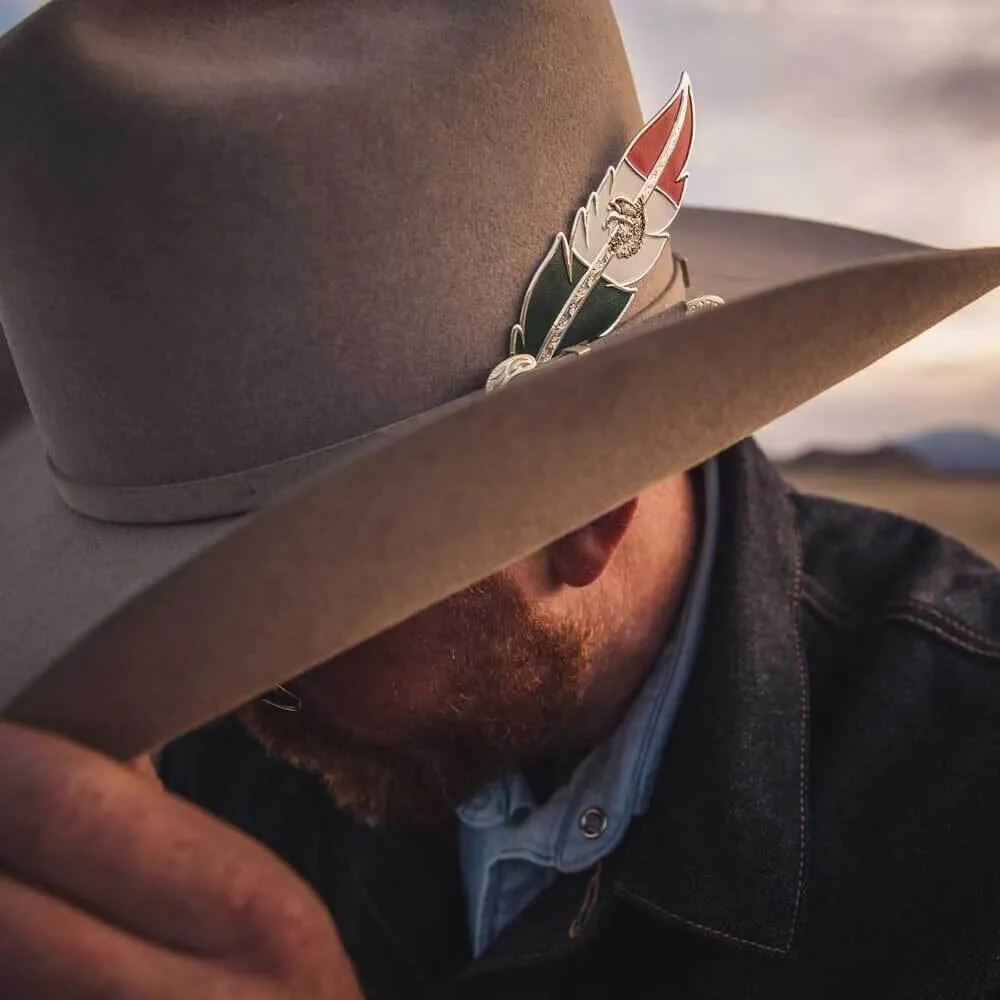 Montana Silversmiths Mexico Flag Hat Feather - HF5458MX