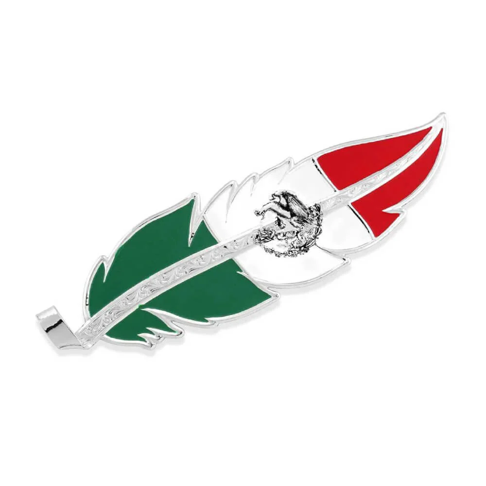 Montana Silversmiths Mexico Flag Hat Feather - HF5458MX - Image 2