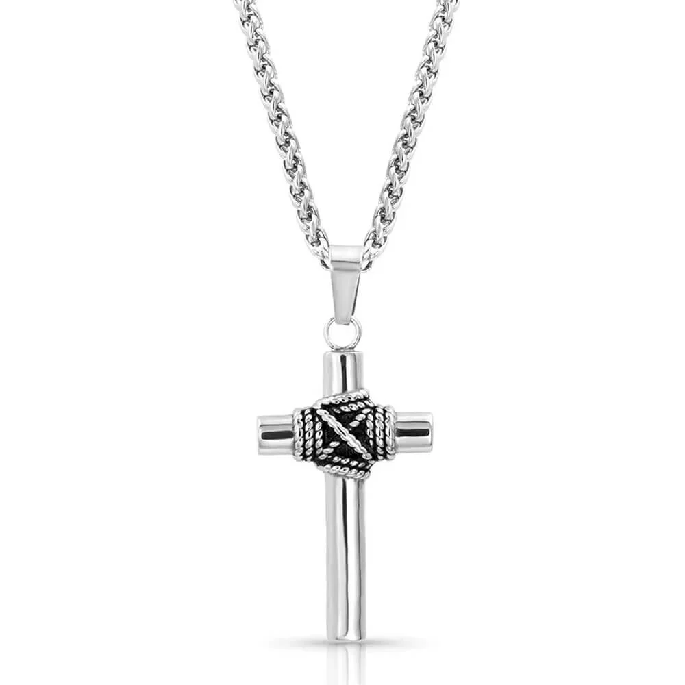 Montana Silversmiths Rope Wrapped Cross Necklace Silver - NC4332 - Image 2