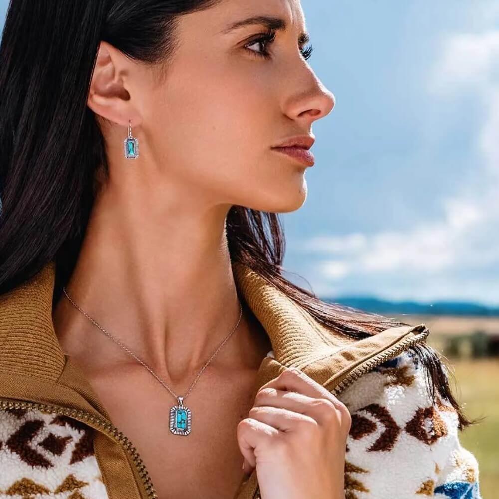 Montana Silversmiths Womens Turquoise Sky Earrings - ER6110 - Image 2