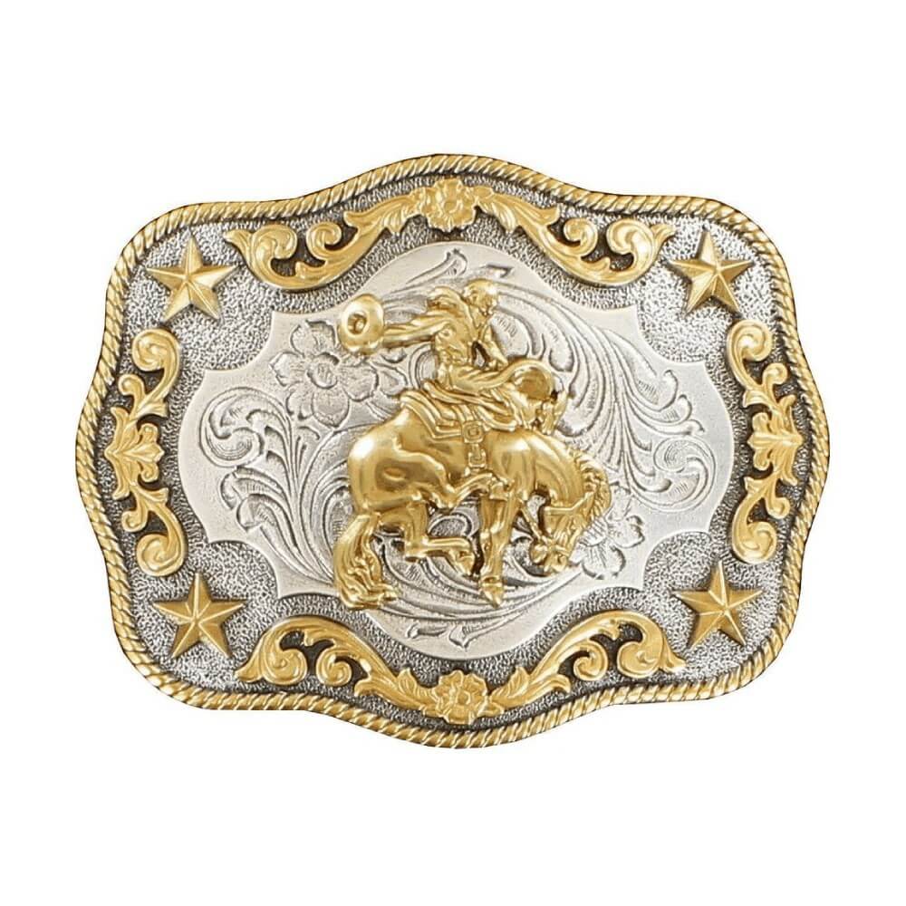 Nocona Mens Silver And Gold Buckle - 3798708