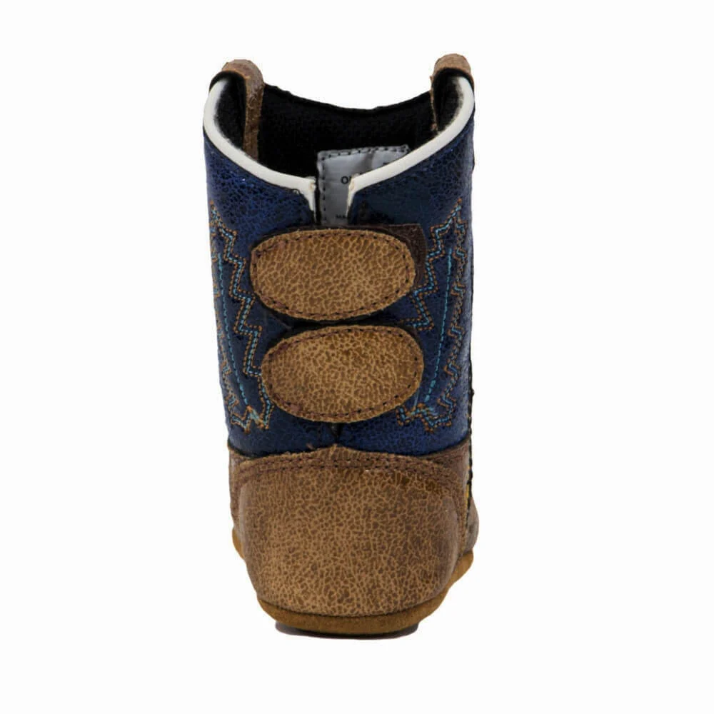 Old West Infant Western Boots Tan/Blue - 10104-TAN/BLU - Image 3