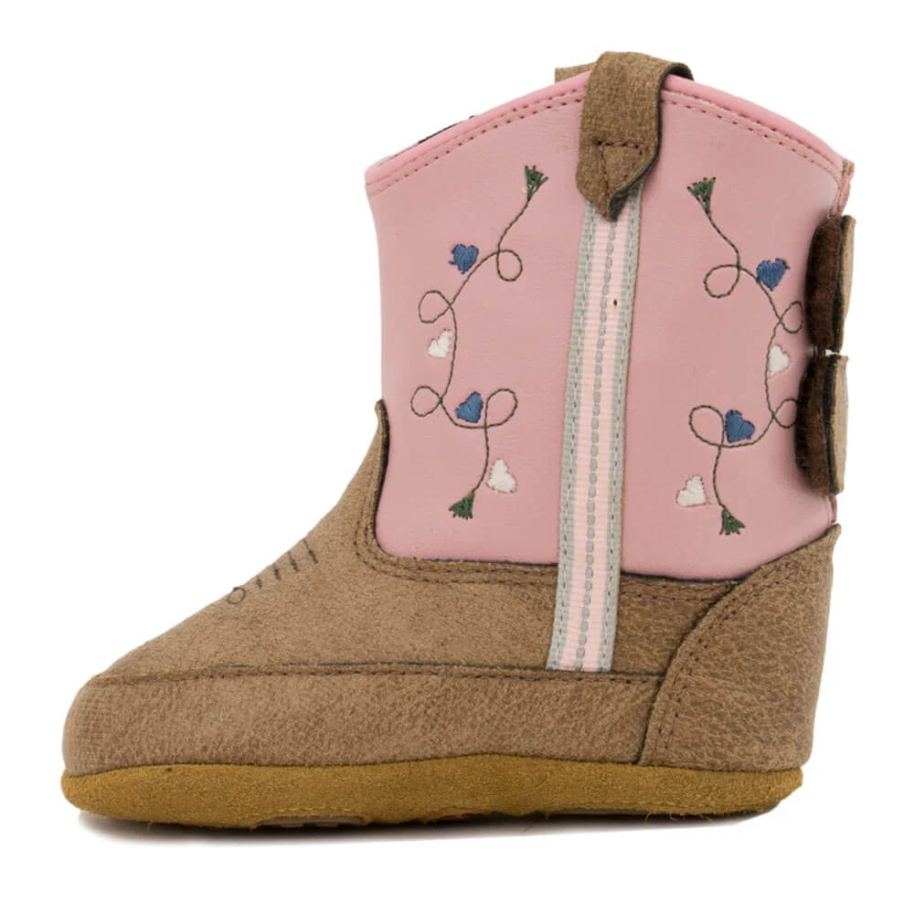 Old West Infant Western Boots Tan/Pink - 10101-TAN/PNK - Image 2