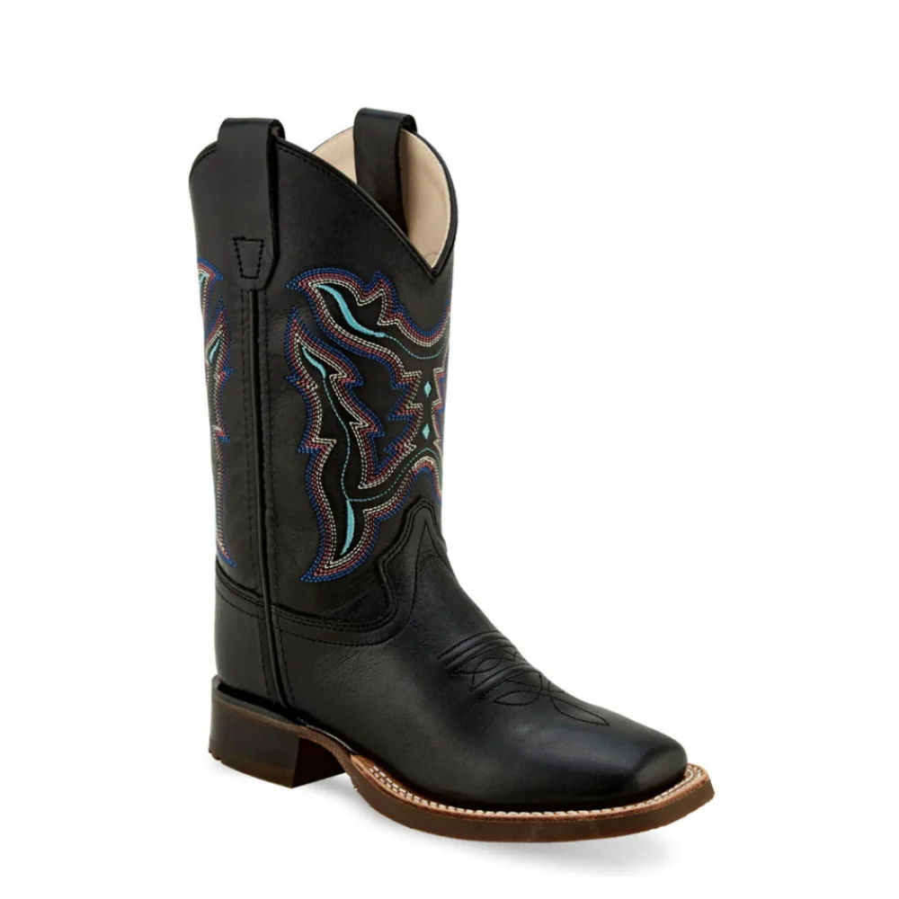 Old West Kids Black Cowboy Western Boots - BSY1896-BLK