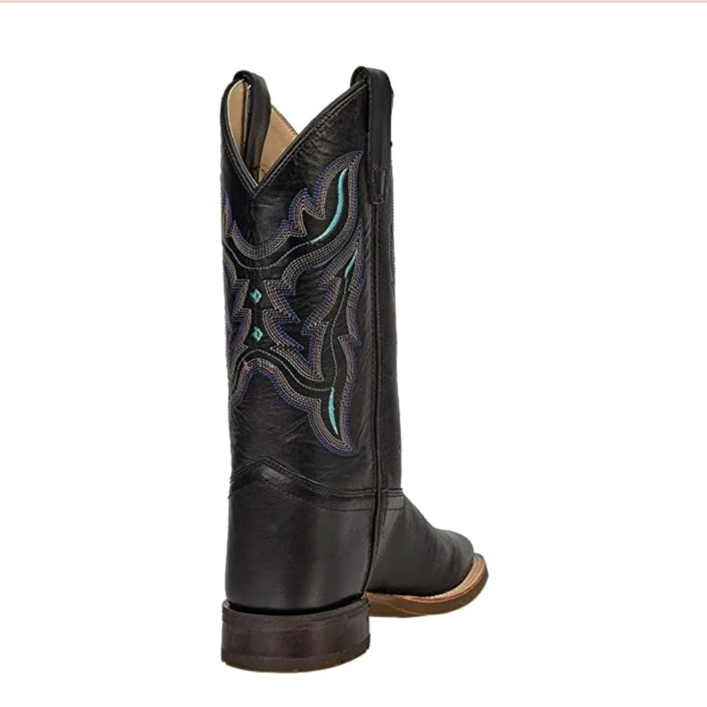 Old West Kids Black Cowboy Western Boots - BSY1896-BLK - Image 3