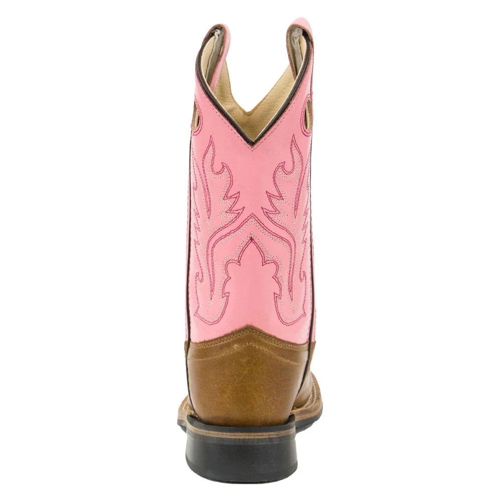 Old West Girls Square Toe Boots (Sizes: 4 - 8) - BSI1839-TAN - Image 3