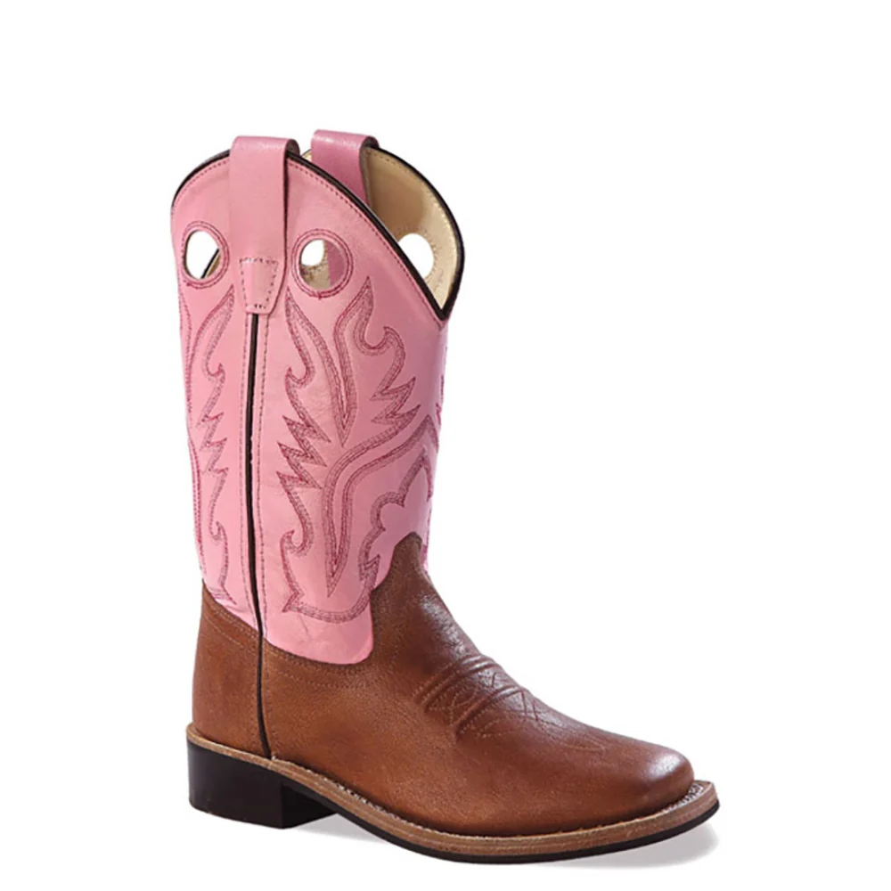 Old West Girls Square Toe Boots (Sizes: 4 - 8) - BSI1839-TAN - Image 5