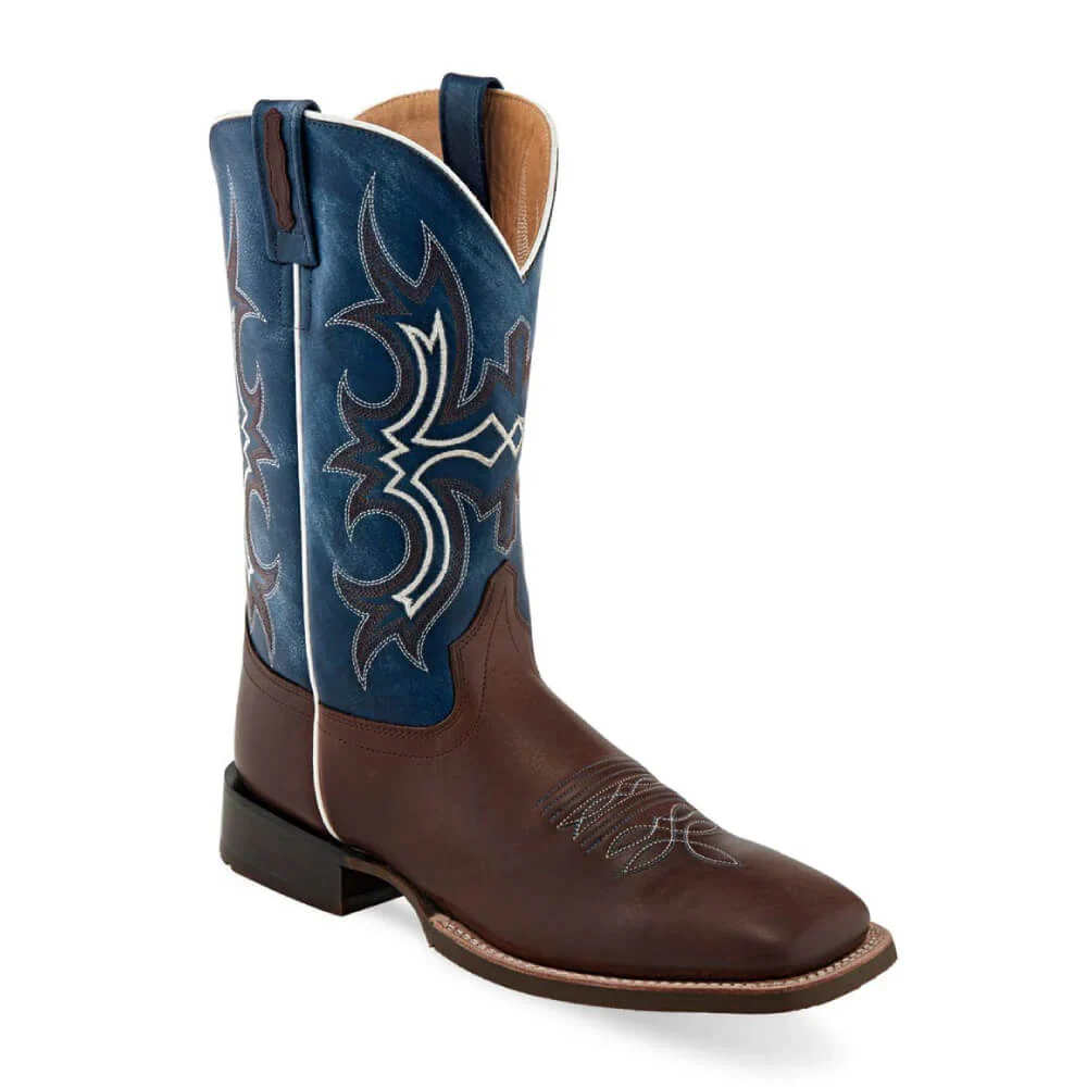 Old West Mens Square Toe Western Boots - BSM1837-DBRN