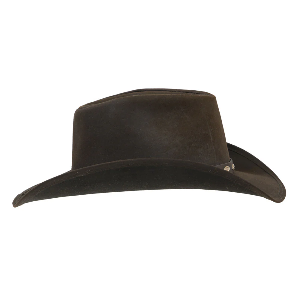 Outback Mens Badlands Oilskin Hat - 14716-BRN - Image 3