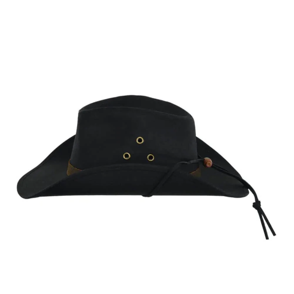Outback Mens Trapper Oilskin Hat - 1481-BLACK - Image 3
