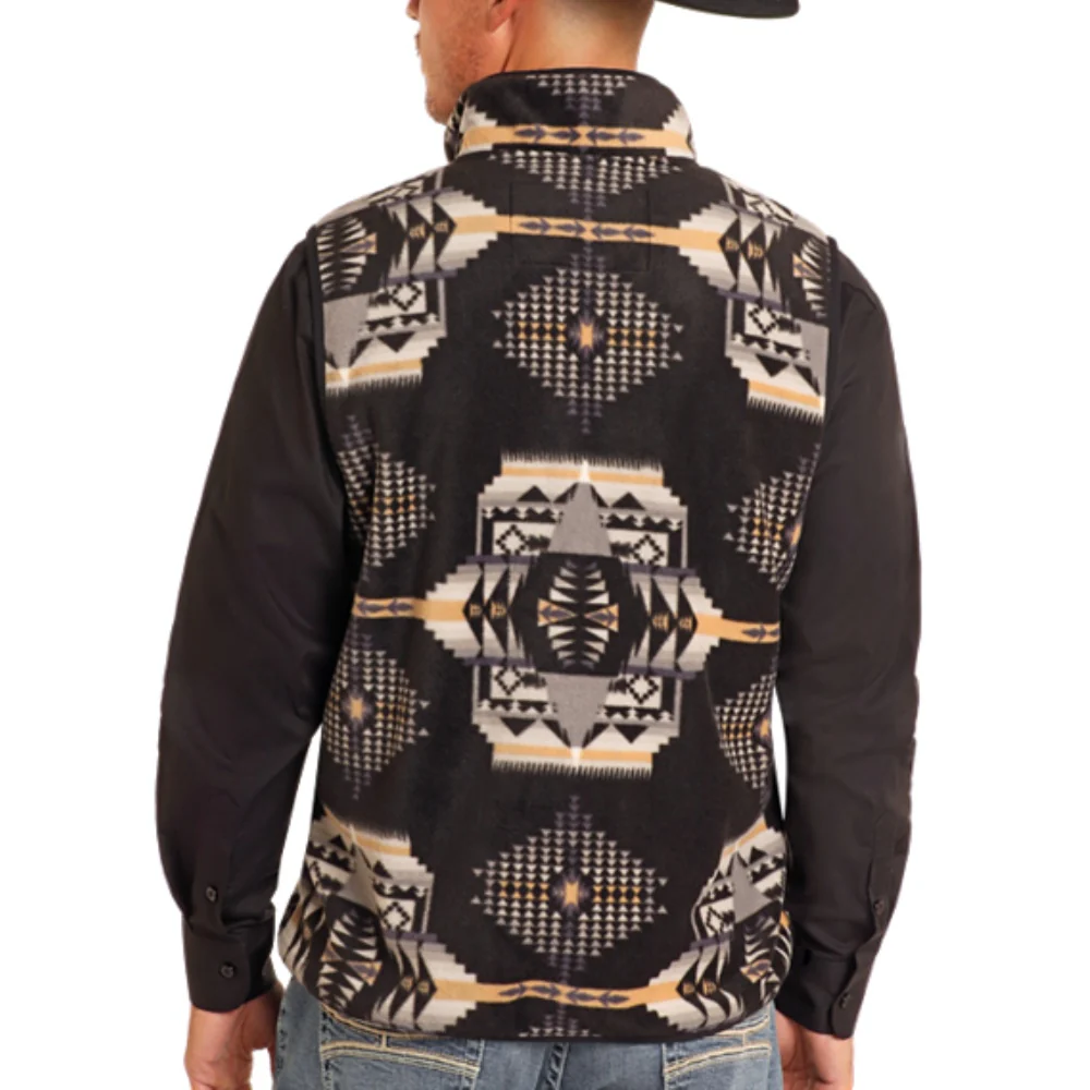 Powder River Mens Aztec Printed Vest - DM98C04093-01 - Image 2