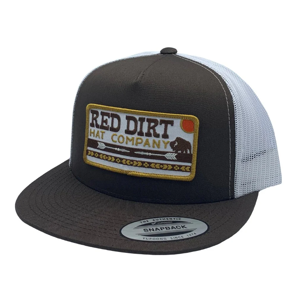 Red Dirt Mens Arrows Flat Cap Brown - RDHC165 - Image 3