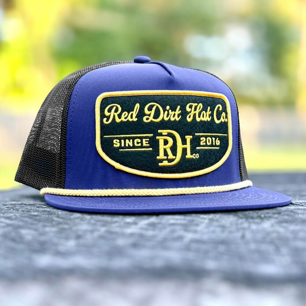 Red Dirt Mens Dusk Flat Cap Navy/Black - RDHC441 - Image 2