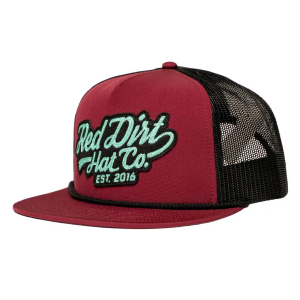 Red Dirt Mens Off The Vine Flat Cap Red - RDHC440 - Image 2