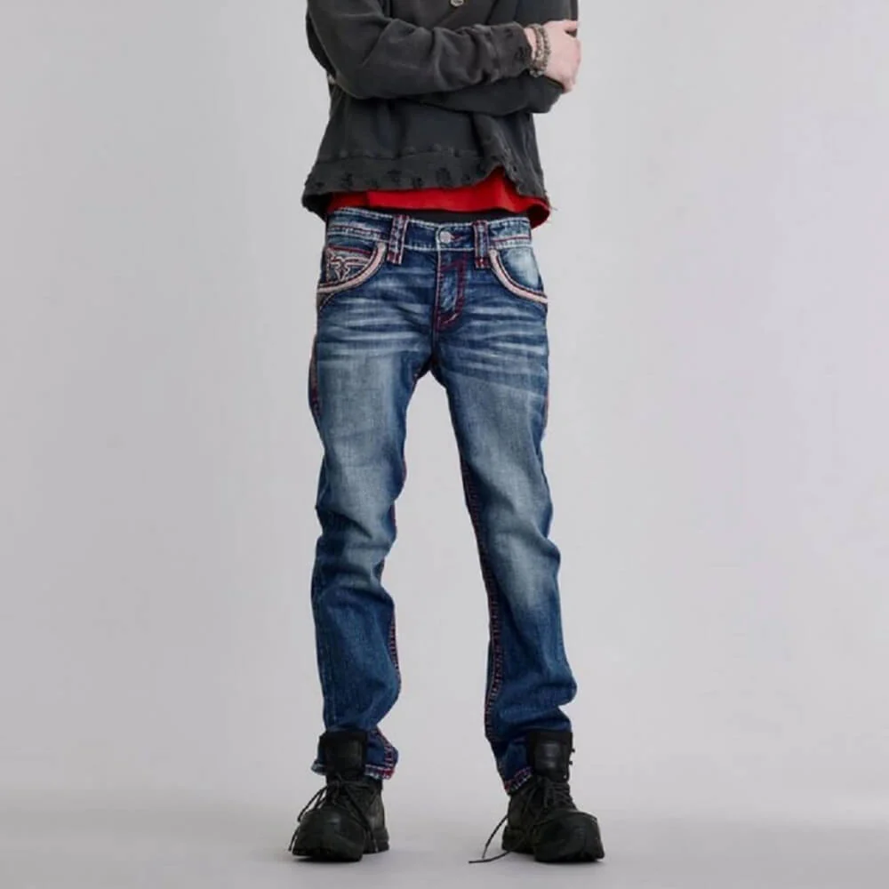 Rock Revival Mens Richie Straight Fit Jeans - RP3836J214R - Image 2