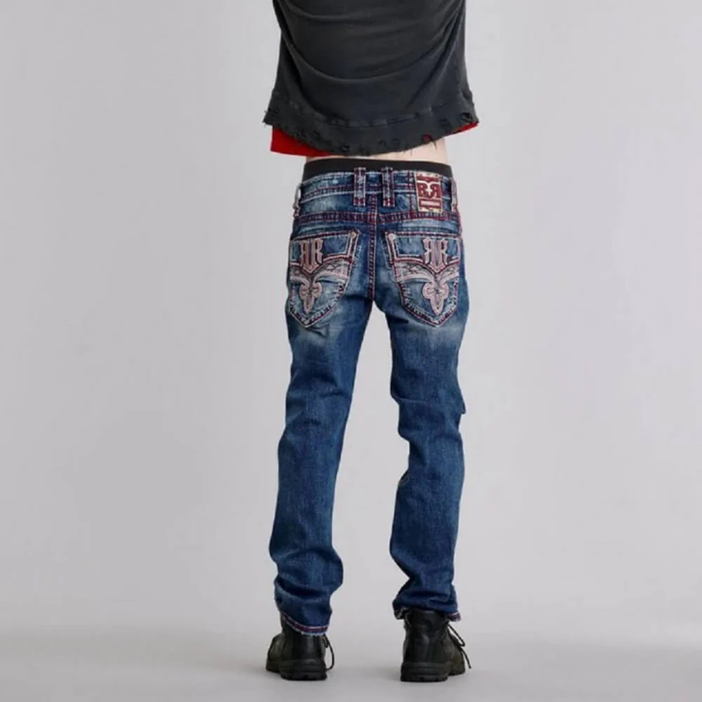 Rock Revival Mens Richie Straight Fit Jeans - RP3836J214R - Image 3