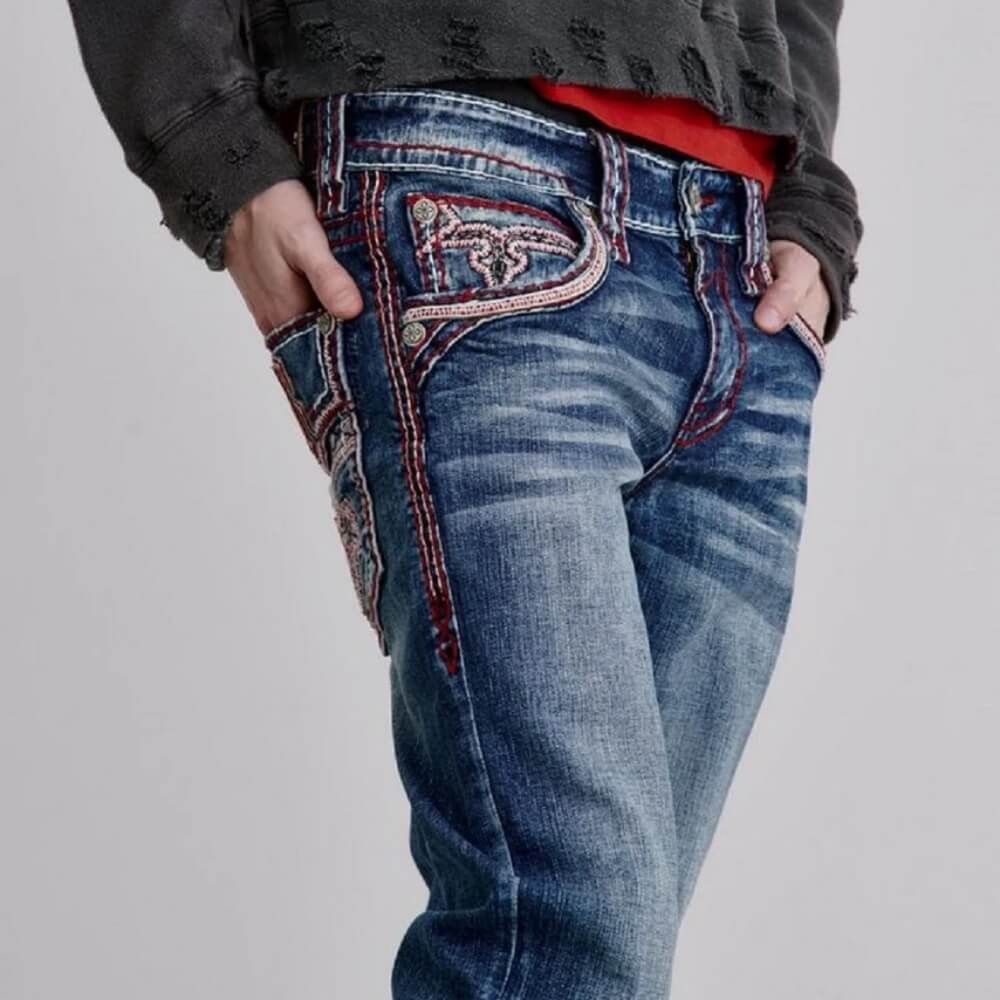 Rock Revival Mens Richie Straight Fit Jeans - RP3836J214R - Image 4