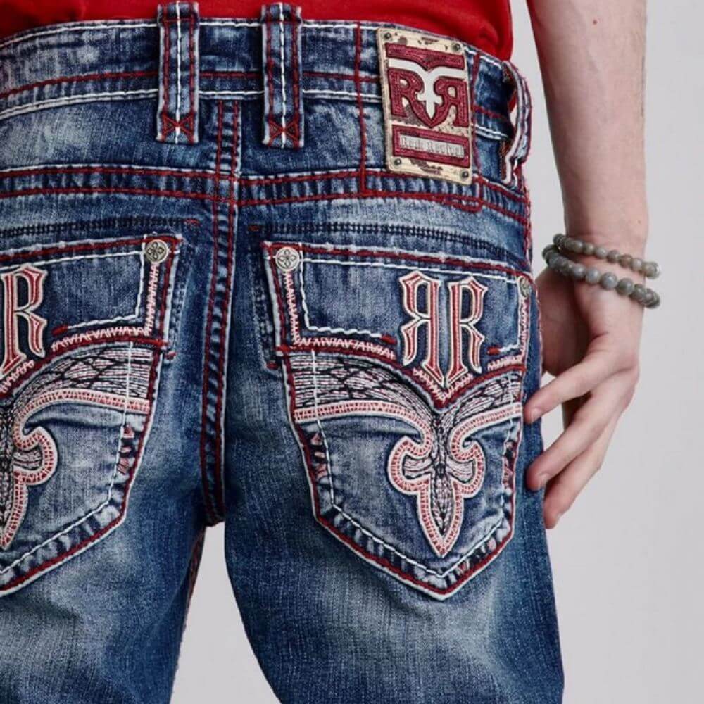 Rock Revival Mens Richie Straight Fit Jeans - RP3836J214R - Image 5